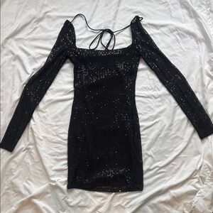 Elegant Black Sequin Dress